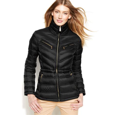 michael kors black down puffer coat|Michael Kors puffer jacket packable.